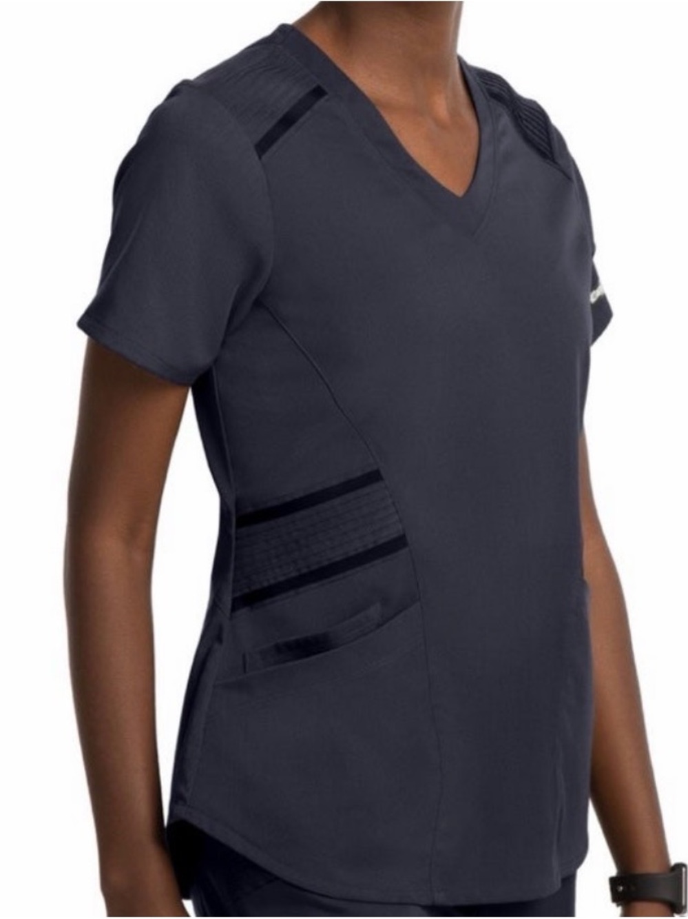 Grey’s Anatomy Impact 3 Pocket Curved V Neck Scrub Top - Picture 4 of 11